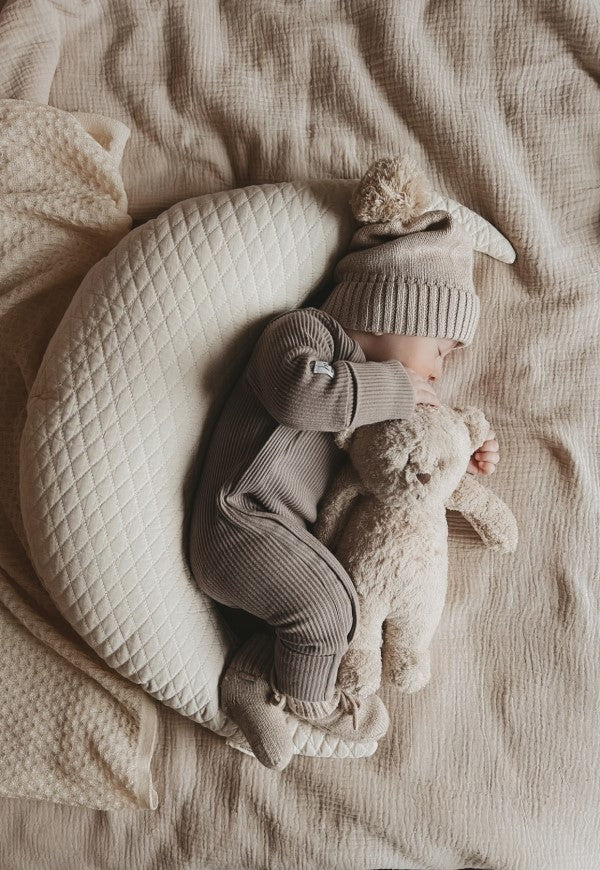 LUXURY NEWBORN GROW WITH ME ONESIE – TAUPE - Mini Miracle