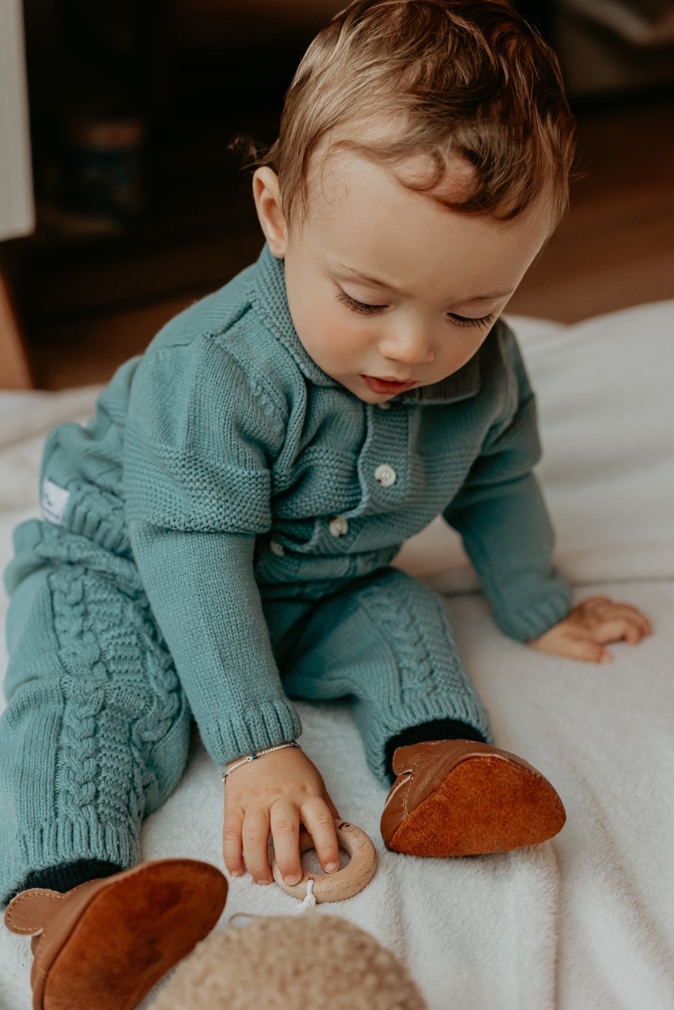 DIE MILEN STRICK-BABYKLEIDUNG – DUNKELGRÜN