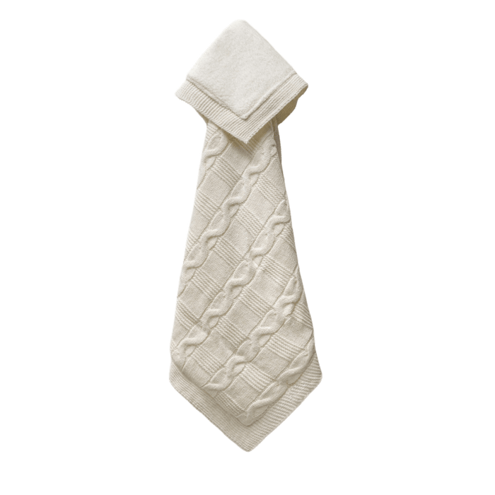 KNITTED BABY BLANKET - CREAM - Mini Miracle