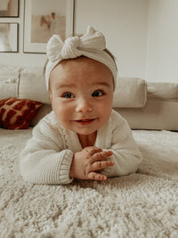 LE MERÉ KNITTED BABY ONESIE - OFF-WHITE - Mini Miracle